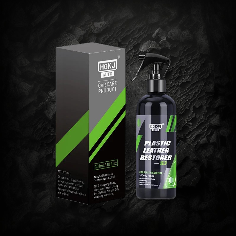 Spray restaurateur Veloria HGKJ S3 pour plastiques et cuirs de voiture, flacon noir de 300ml avec boîte d'emballage