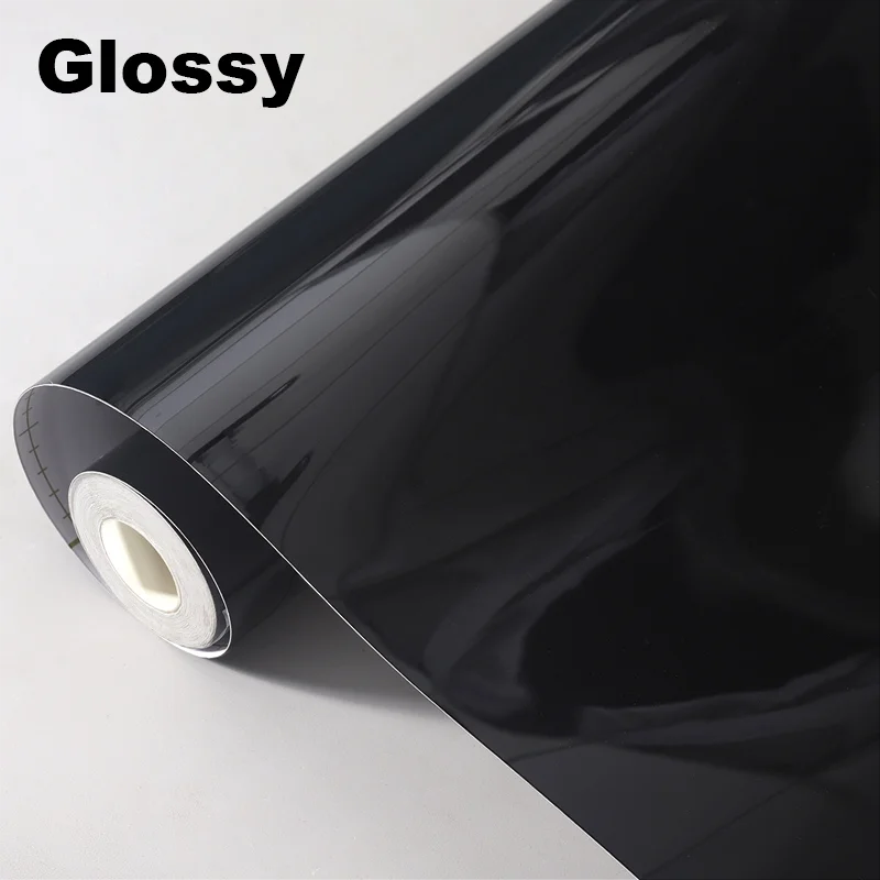 Rouleau de film vinyle adhésif noir brillant Veloria pour wrapping de carrosserie automobile et moto