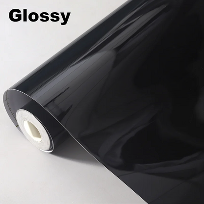 Rouleau de film vinyle adhésif noir brillant Veloria pour wrapping de carrosserie automobile et moto