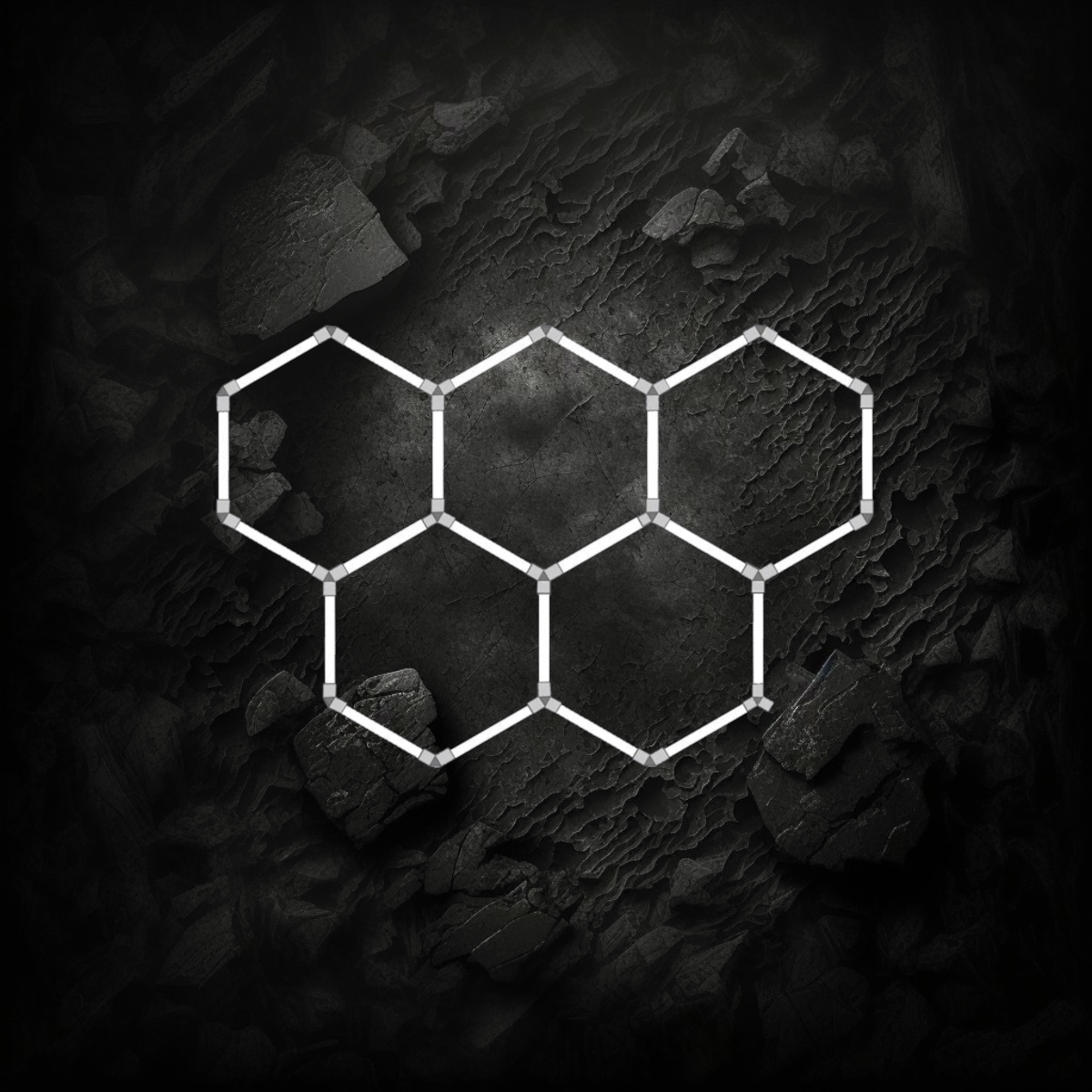 Kit d'éclairage LED hexagonal Veloria pour garage avec tubes 44cm, connecteurs en Y et kit de montage inclus