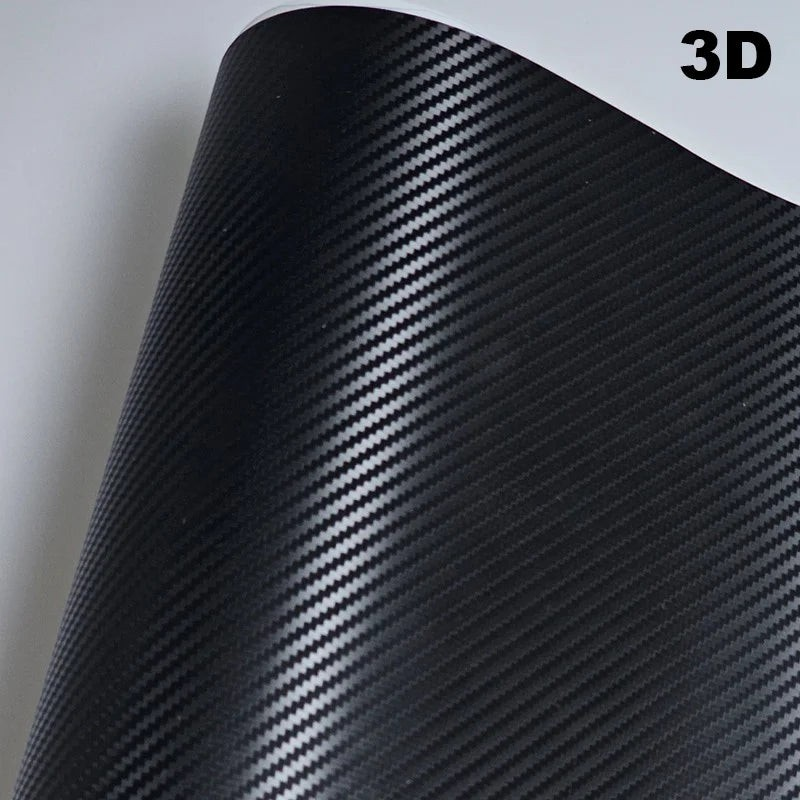 Film vinyle carbone 3D noir Veloria pour wrapping auto et moto avec texture réaliste et finition mate