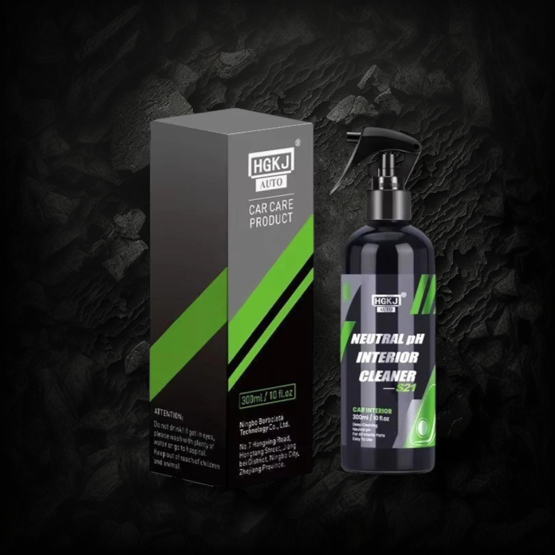 Flacon spray et boîte de nettoyant intérieur auto Veloria HGKJ S21 à pH neutre pour cuir, tissu et plastique
