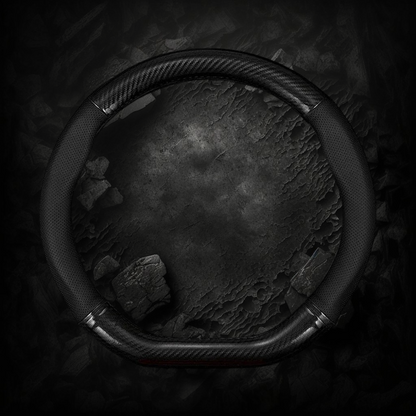 Housse de volant Veloria forme D en cuir synthétique noir avec texture effet carbone 3D antidérapante